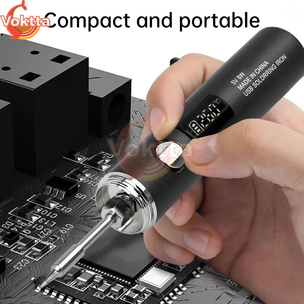 USB Rechargeable Soldering Iron Kit – Adjustable Temperature 260–420℃ Electric Welding Tool with 850mAh/1400mAh Battery Portable Soldering Pen