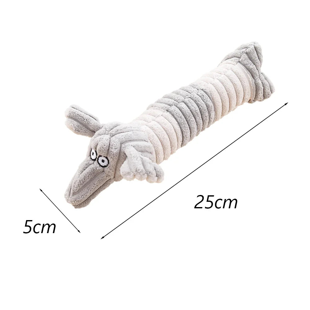 Plush Squeaky Dog Chew Toy - Interactive Teeth Cleaning Toy for Small & Medium Dogs