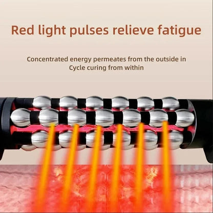 Red Light Heated Massage Device – 360 Rotating Muscle Relaxation Roller for Full Body & Anti-Cellulite Treatment