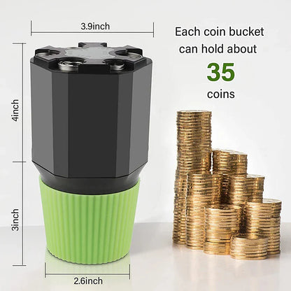 Car Piggy Bank – Large Capacity Plastic Coin Storage Box, Euro & Dollar Organizer, Kids Toy Gift Wallet