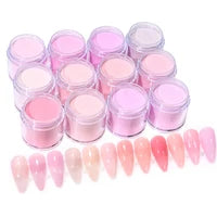 50g/100g Nude Nail Acrylic Powder Bulk Set – 4-in-1 Solid Crystal Extension, Dipping & Engraving Nail Art Monomer Wholesale