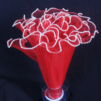 1 Roll Red Korean Flower Wrapping Mesh — Lace Fabric for Bouquets, Floral Packaging & DIY Flower Crafts