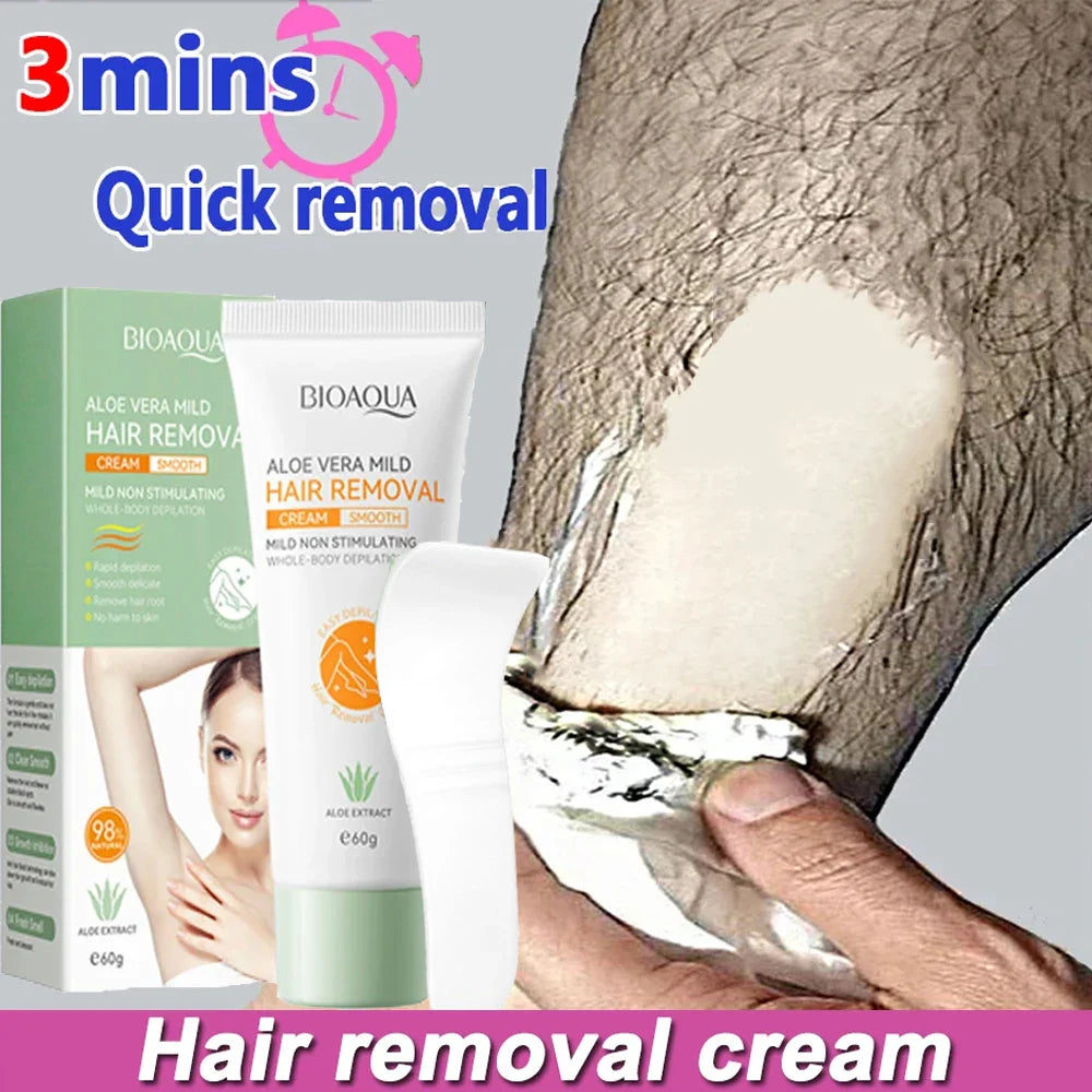Permanent Hair Removal Cream — Painless Body & Intimate Area Epilator with Growth Inhibitor for Men & Women