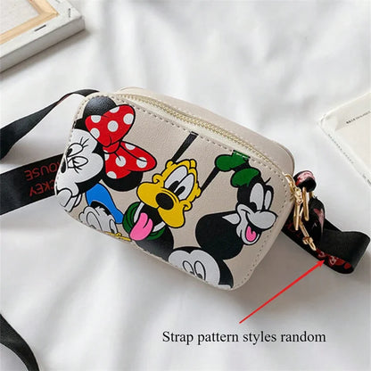 Cute Disney Minnie & Pluto Shoulder Bag – Bow Accent Cartoon Messenger Tote with Playful Pup Design Fashion Handbag for Women & Girls