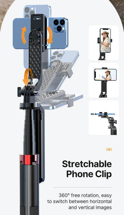 Ulanzi MA09 1.8m Selfie Stick Tripod – Remote Control Tripod for iPhone 16-13 Pro Max & Android with Panoramic Ball Head Holder