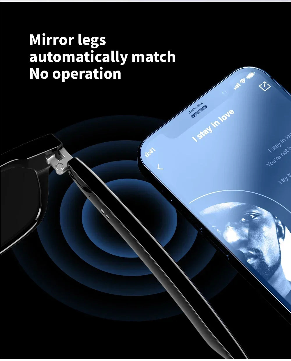 Hiwego Smart Glasses – Blue Light Filtering Polarized Lenses with Audio, Built-in Mic, Speakers, Touch & Voice Assistant for Music
