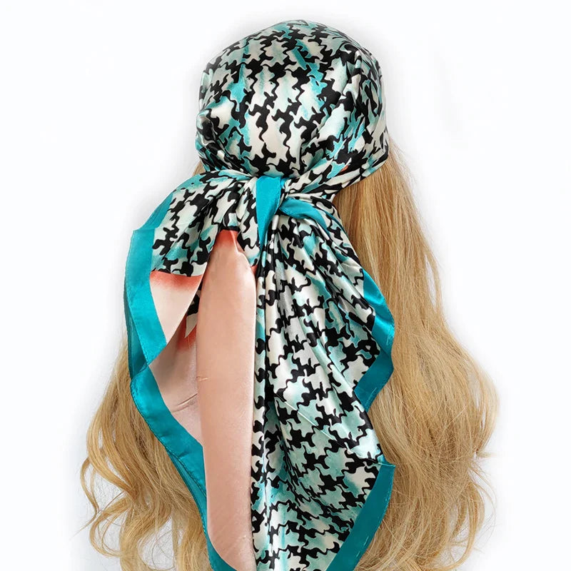 Elevate Your Style: New 90x90cm Fashion Silk Scarf - Versatile Headwrap for Women, Perfect for Every Season - Vintage Hijab Foulard Bandana Headscarf