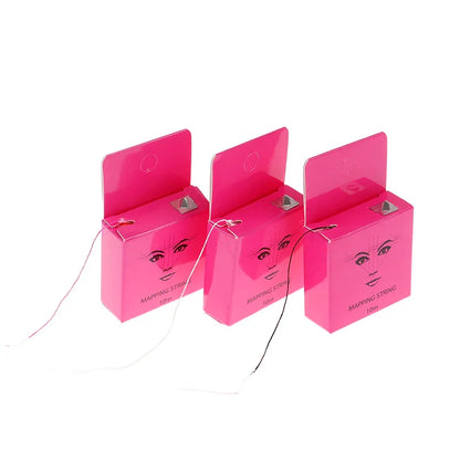 10M Pre-Inked Microblading Mapping String — Eyebrow Brow Marker Thread (White/Black/Pink) for Permanent Makeup