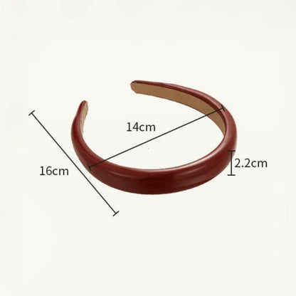 Retro Red Leather Sponge Headband – Fashionable Hair Hoop for Women, Wash Face & Party Hair Accessories Gift