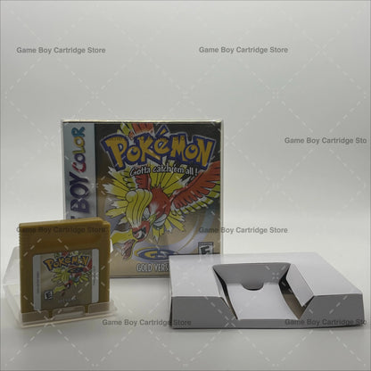 Pokemon Series GBC Game Cartridge in Box USA Version – Red, Blue, Yellow, Green, Gold, Silver, Crystal
