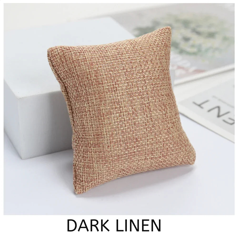 5-Color Fabric Jewelry Display Pillow – Beige Black Grey Bracelet & Watch Cushion Holder for Gifts & Wholesale DIY Accessories