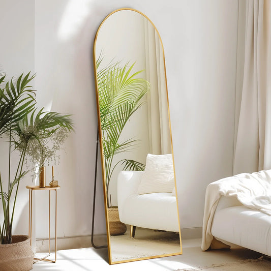 Full Body Wall Mirror 59"x16" – Standing or Wall-Mounted with Aluminum Alloy Frame for Bathroom & Bedroom