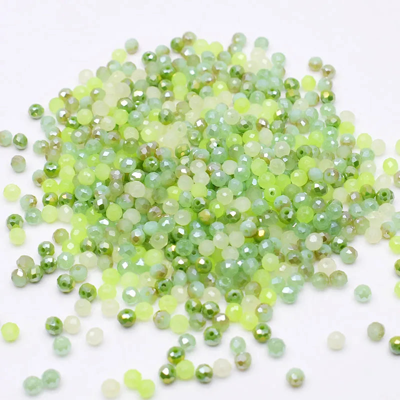 Mixed Color Crystal Glass Beads - 4mm Faceted Rondelle Spacer Beads for DIY Bracelet & Jewelry Making Crafts