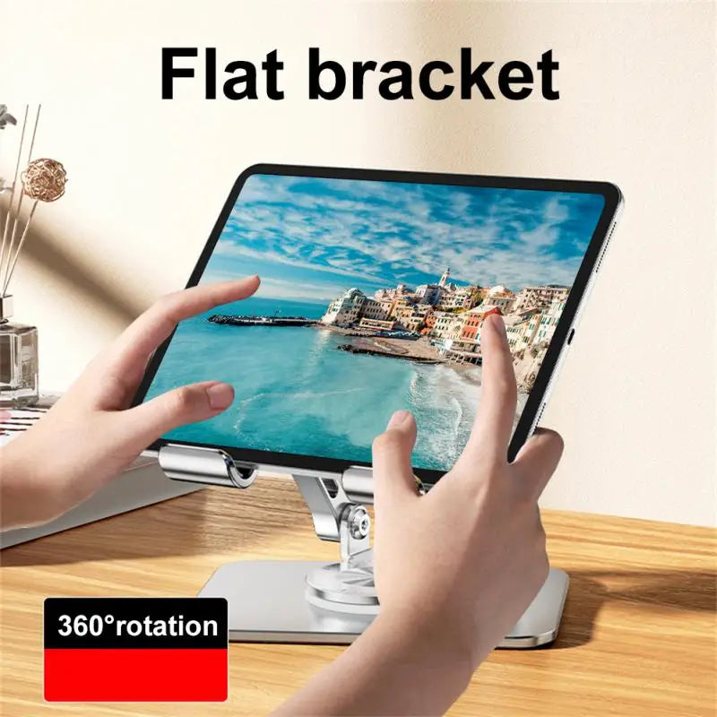 Aluminum Alloy Laptop & Tablet Bracket – Multifunctional Desktop Stand, 360-Degree Rotation, Foldable Lazy Bracket