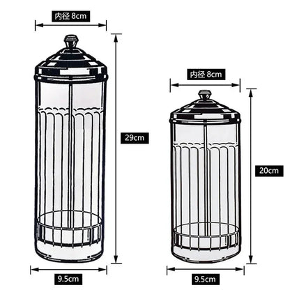 Beauty Hair Sponge Stainless Steel Glass Disinfection Jar — Filtered Sterilization Container for Salon Tools