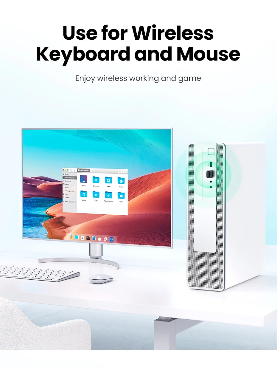 Bluetooth 5.4 USB Adapter for PC – Wireless Dongle for Mouse, Keyboard, Audio & Music Receiver Transmitter