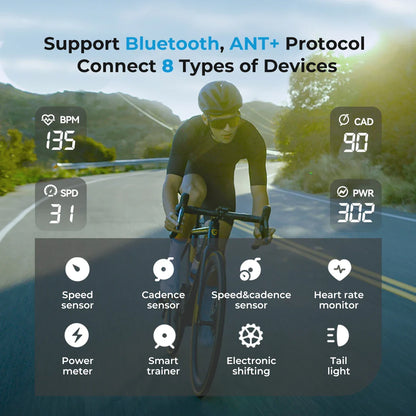 GPS Navigation Bike Computer - Colorful Screen Geoid CC600, Wireless Speedometer, GPX, Wifi Cycling Odometer, ANT+ Indoor Power