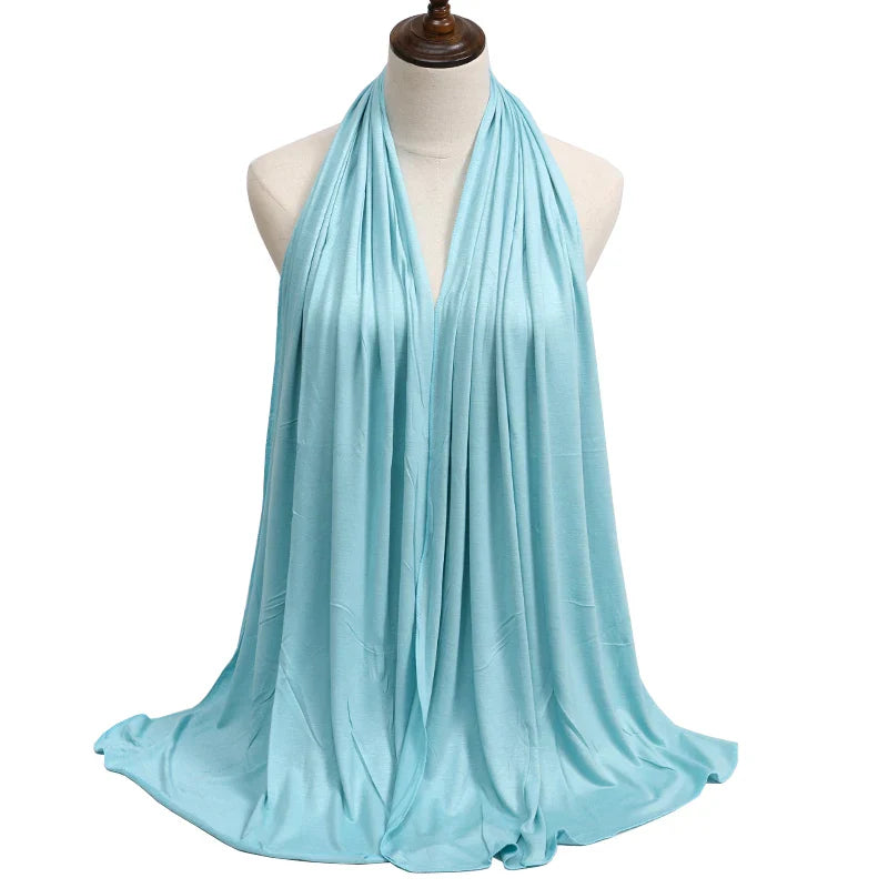 Women's Modal Cotton Jersey Hijab - Soft Solid Color Muslim Headscarf for Ramadan & Everyday Wear
