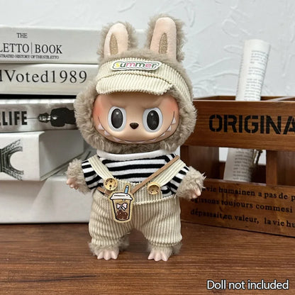 Fashion Labubu Clothes Outfit – Ropa Doll Accessories Suspenders Suit for 15cm & 17cm Labubu V1/V2 Plush Dolls