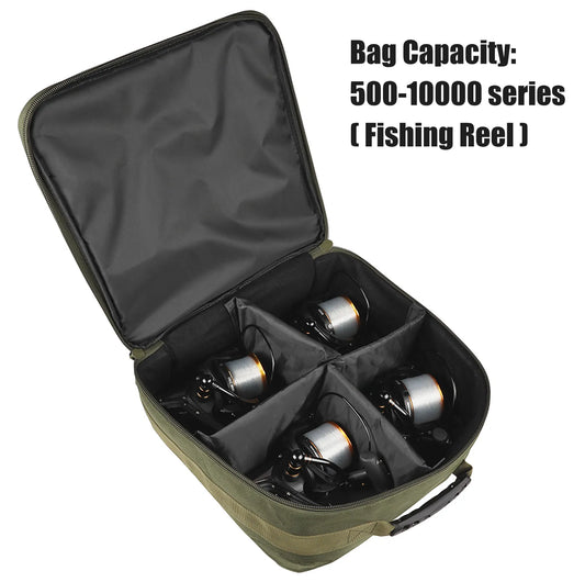 Fishing Reel Storage Bag | Oxford Cloth Carrying Case for 500-10000 Series Spinning Reels | Lure Gear Organizer