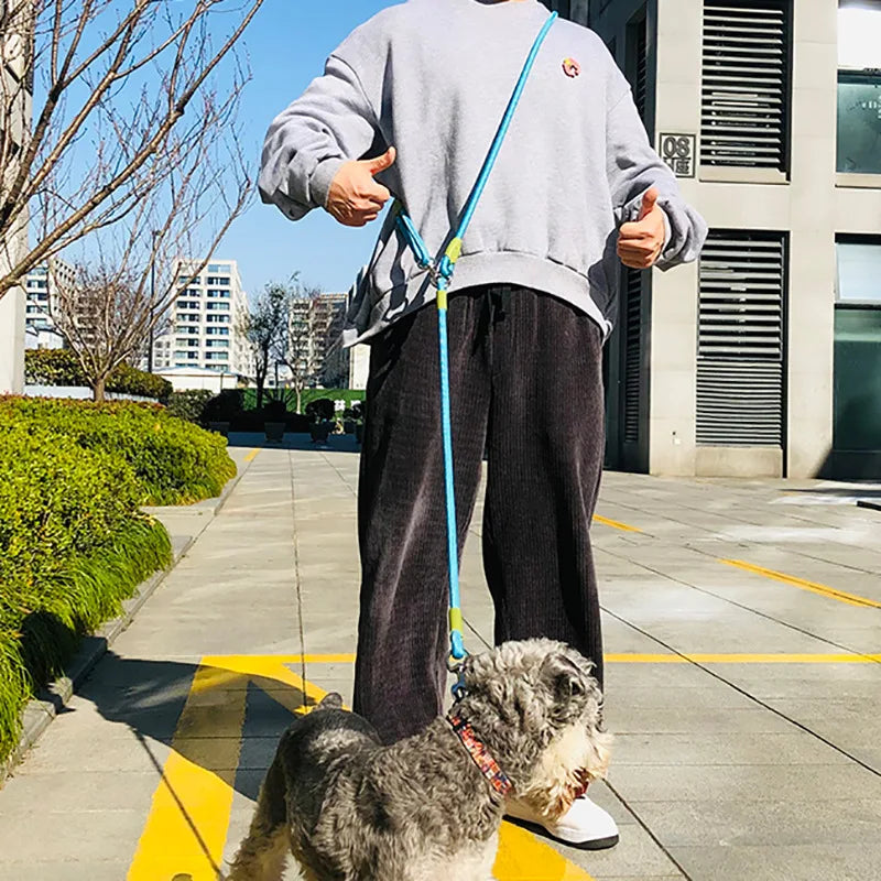 Reflective Nylon Dog Leash – Hands-Free Running & Walking Rope Lead for Small to Large Dogs