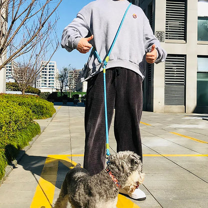 Reflective Nylon Dog Leash – Hands-Free Running & Walking Rope Lead for Small to Large Dogs