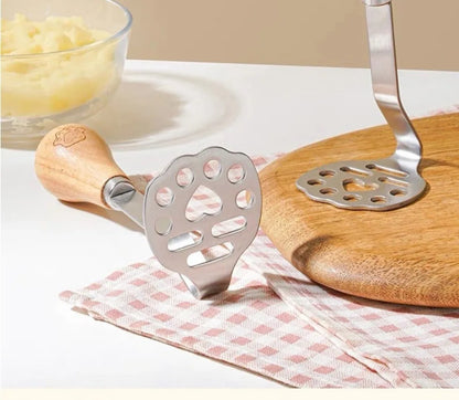 Manual Potato Masher — Stainless Steel Fruit & Vegetable Crusher, Food Mashing Tool for Kids, Kitchen Gadget