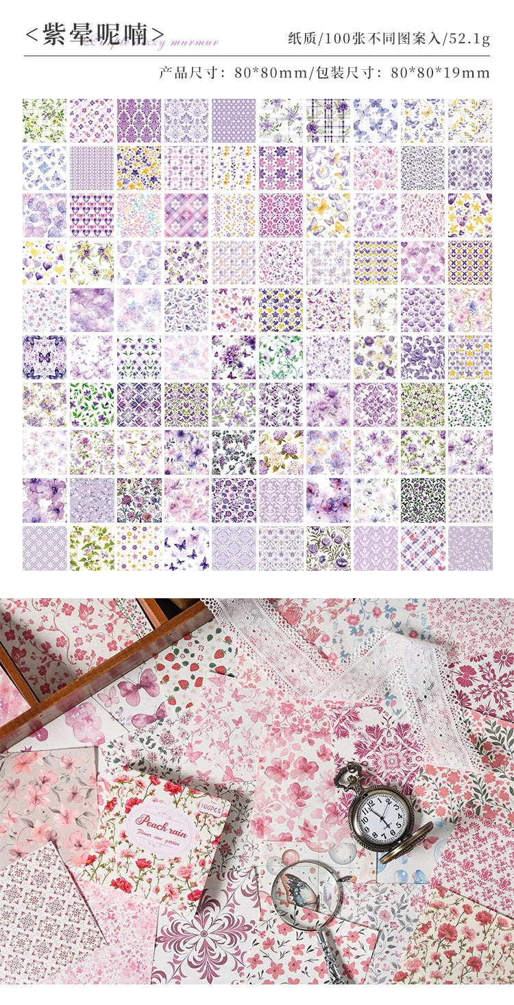 100 Pcs Vintage Multi-Style Writing Paper - Retro Stationery for Scrapbooking, Junk Journals & DIY Crafts