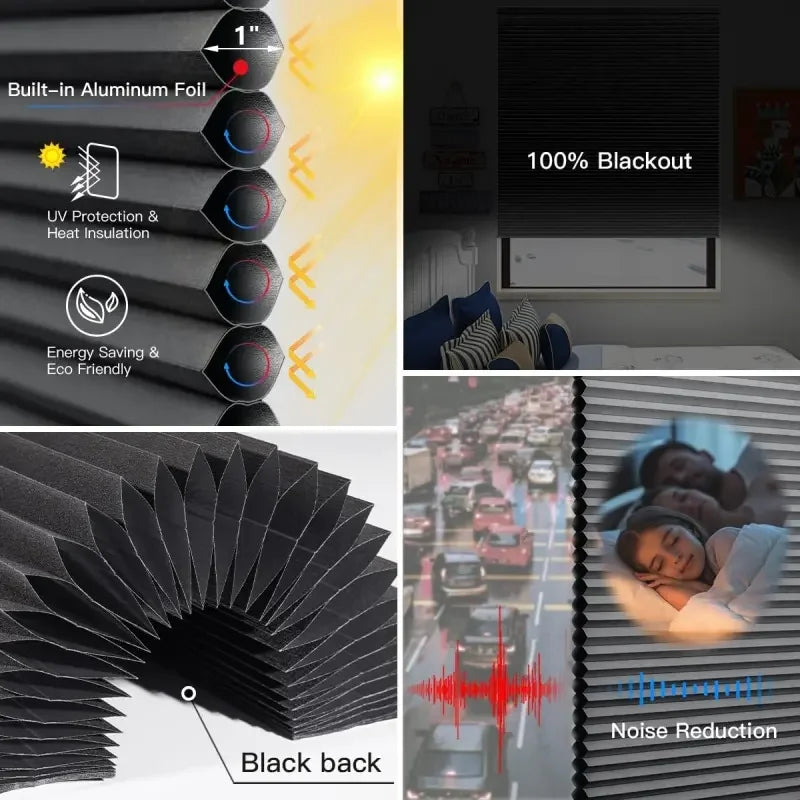 Energy-Saving Motorized Honeycomb Blinds – 100% Blackout, Alexa-Compatible, Hot-Selling in Australia & America