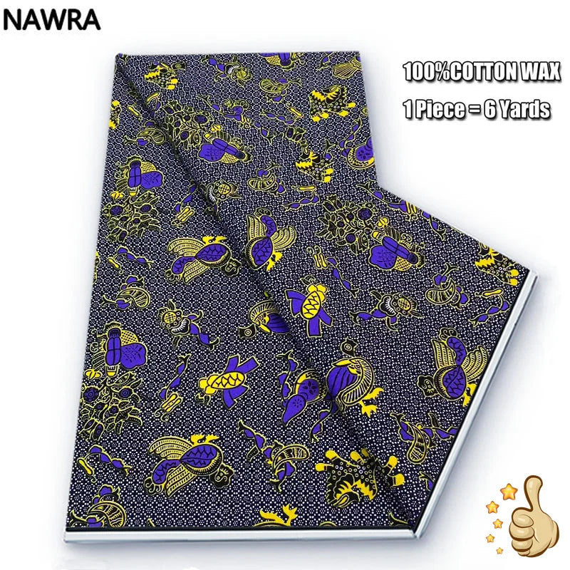 2026 African Real Wax Print Fabric - 100% Cotton Nigerian Ghana Style Pagne for Women