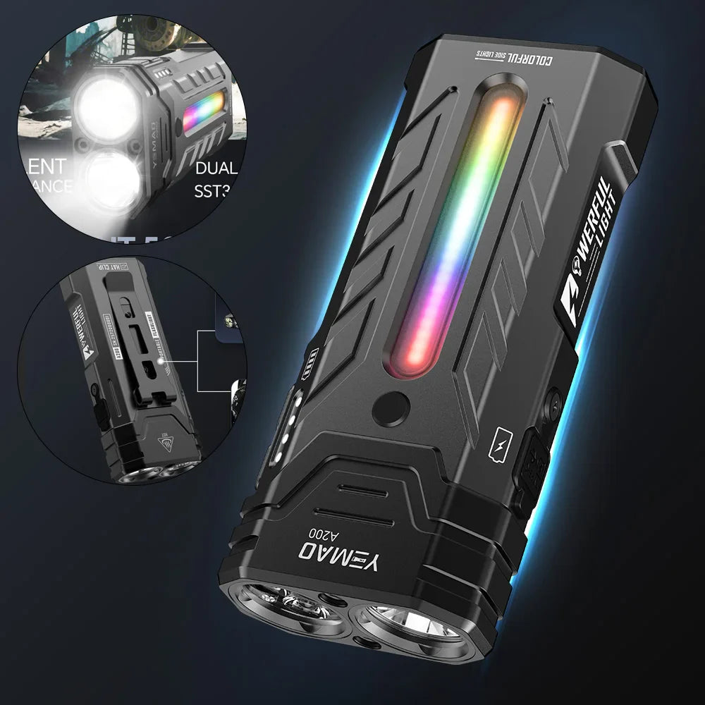 5200LMS Multi-Functional Portable LED Flashlight – Magnetic Torch for Hiking, Camping & Outdoor Adventures