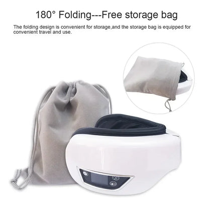 6D Rechargeable Eye Massager – Vibrating Hot Compress with Bluetooth Music for Relaxation, Sleep Improvement & Eye Care
