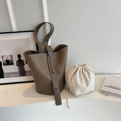 LEFTSIDE Retro Small Solid Color Leather Shoulder Bag – 2025 Korean Designer Handbag for Women
