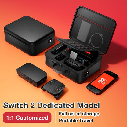 Large Waterproof Carrying Bag for Switch 2 – Travel Storage Case with Charger & Handle Slot, Anti-Scratch Game Accessories Organizer