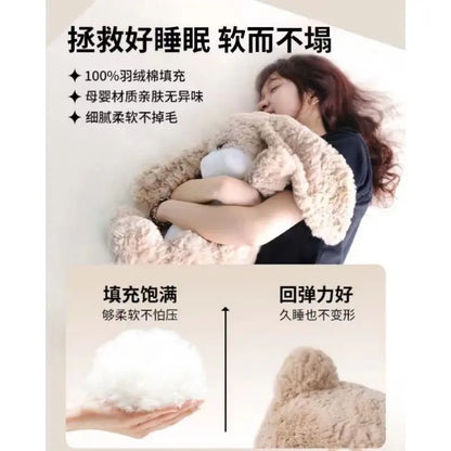 Large Angry Rabbit Plush Toy – Cute Kawaii Stuffed Animal Doll, Soft Plush for Room Decor & Birthday Gifts