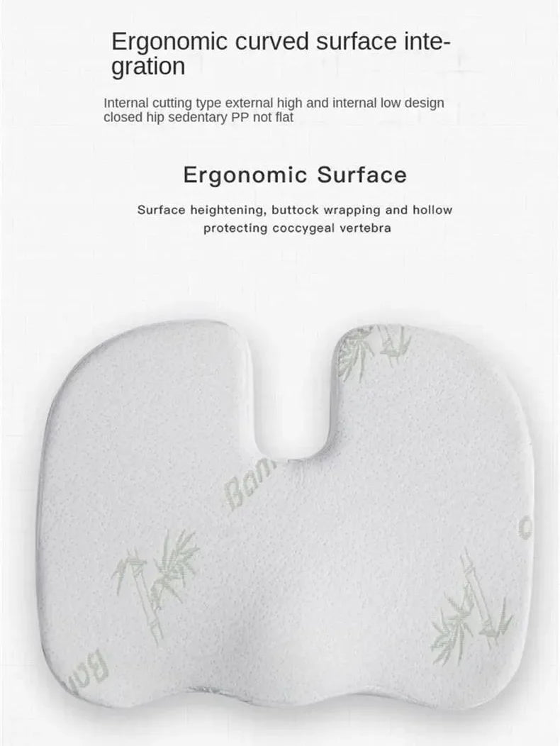 Orthopedic Memory Foam Seat Cushion – Hemorrhoid Relief, Car & Office Chair Lumbar Support, Breathable Pain Relief Pillow