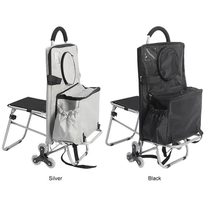Multifunctional Folding Art Cart — Stair-Climbing Trolley with Storage, Ideal Gift for Art Students & Art Exams
