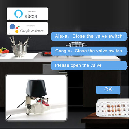 Tuya Zigbee Smart Gas & Water Valve Controller – WiFi Irrigation Timer Compatible with Alexa, Google Assistant, SmartLife