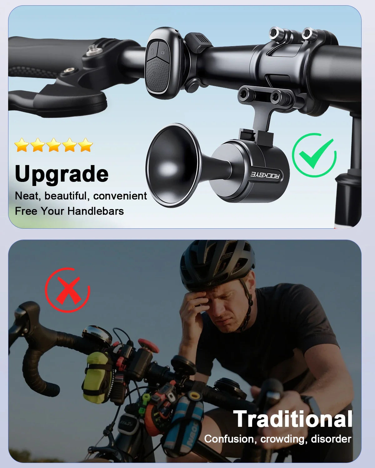 120dB Bicycle Anti-Theft Alarm Horn – Waterproof Rechargeable Bike Bell with Remote Control for E-Bike, Scooter, Adults & Kids Security Use