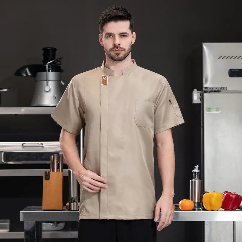 Unisex Chef Jacket – Summer Kitchen Shirt for Hotel, Restaurant, Bakery, Catering, and Cooking Uniforms