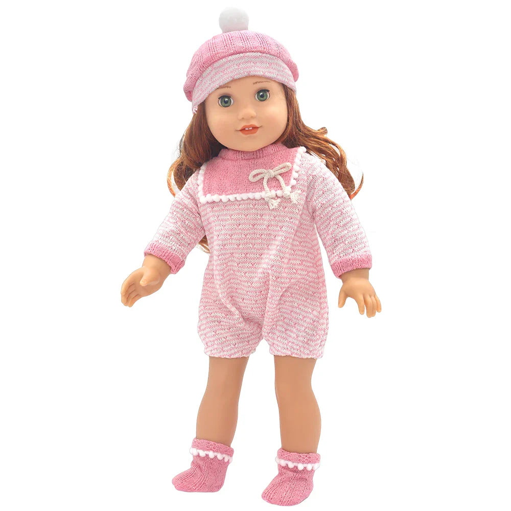 Baby Born Doll Clothes Set – Cute Jumpers, Rompers & Shoes for 13-18 Inch Newborn Dolls, Festival & Birthday Gift