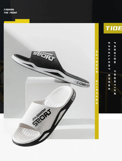 2025 Men’s Summer Slippers – Soft PVC Outdoor Sports Sandals, Thick Anti-Slip Cool Beach & Home Slides