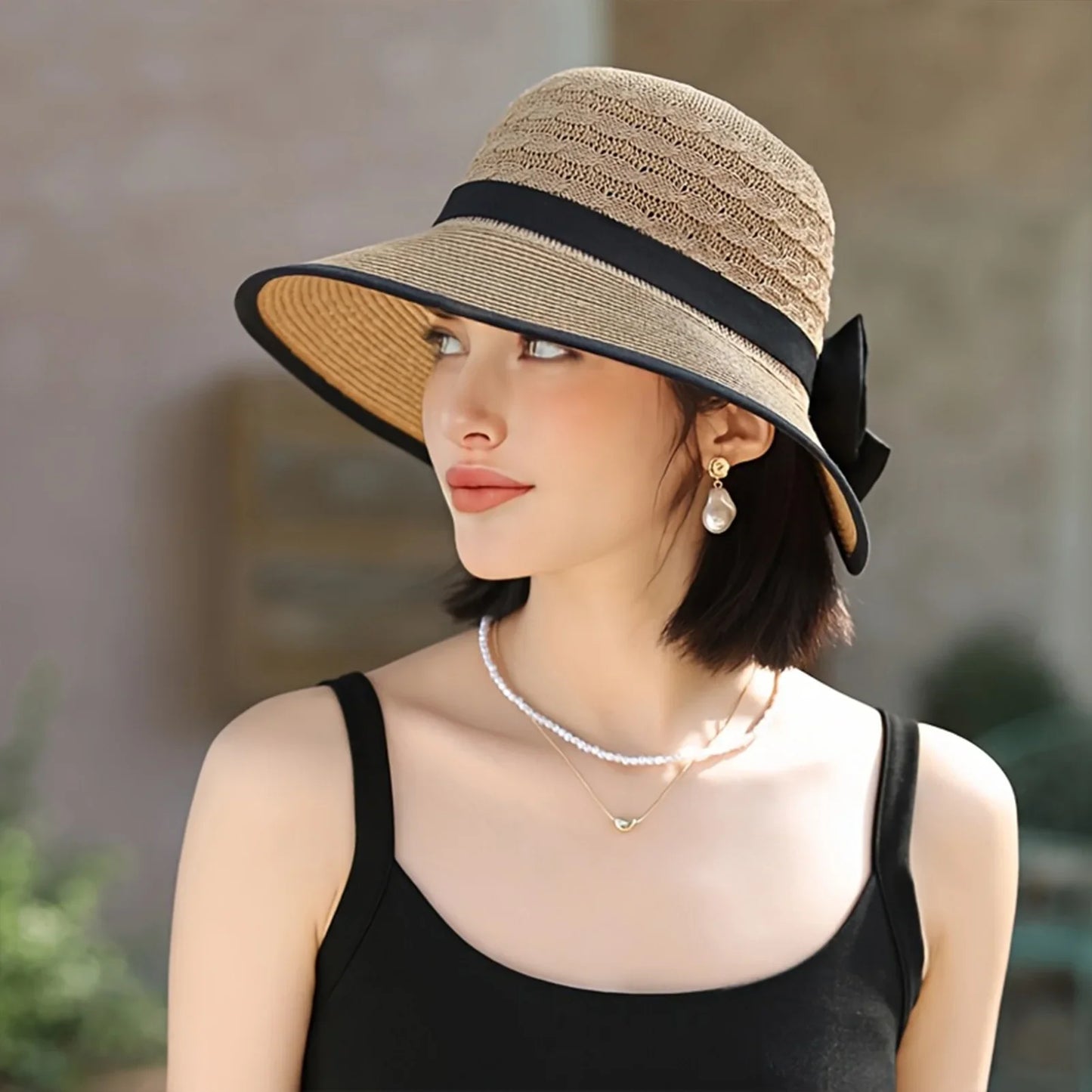 Women’s Wide Brim Straw Sun Hat – Summer Beach Vacation Hat with Sun Protection for Spring, Summer & Fall