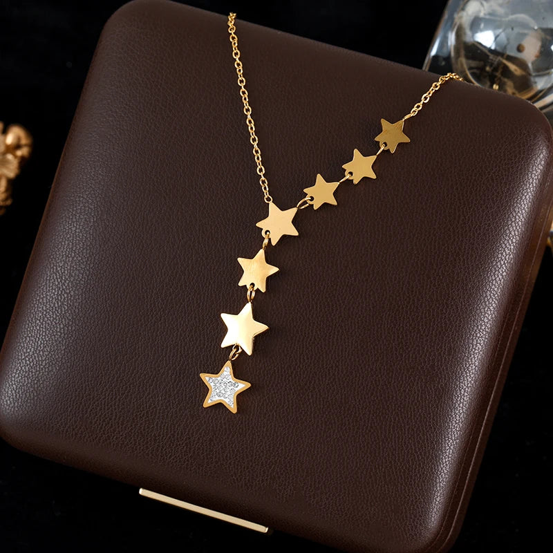GANEMLY 316L Stainless Steel Water Drop Pendant Necklace – Trendy 18K Gold Plated Women’s Jewelry Gift