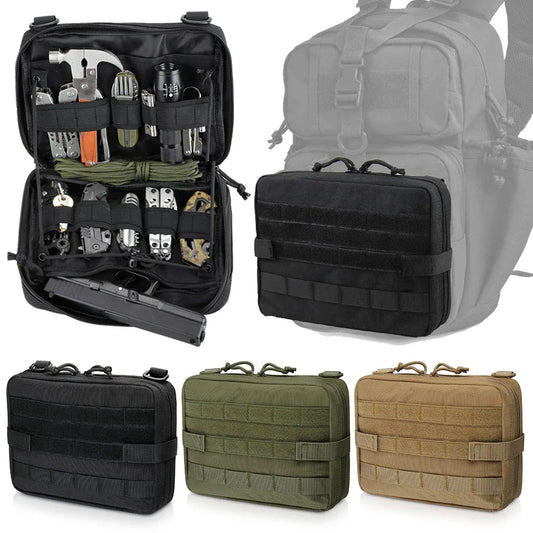 Tactical MOLLE Utility Admin Pouch – EDC Medical Gear Organizer Bag Attachment for Backpack, Hunting & Outdoor Use