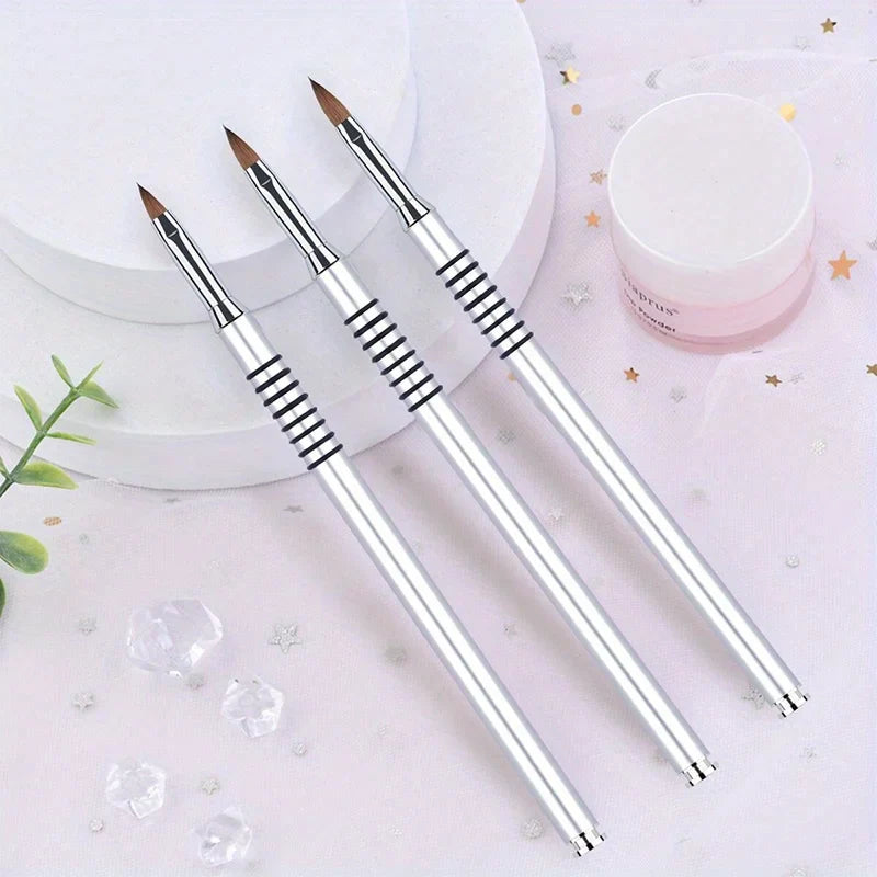 Silver Nail Art Brush – Metal Rod Crystal Nail Pen for 3D Sculpting & Light Therapy Manicure Design