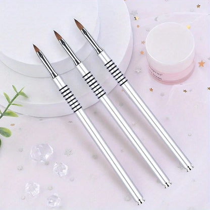 Silver Nail Art Brush – Metal Rod Crystal Nail Pen for 3D Sculpting & Light Therapy Manicure Design