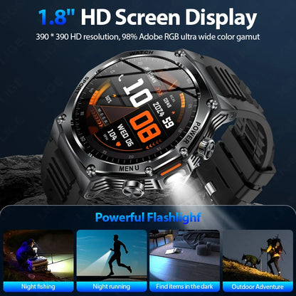 LIGE 2025 Smartwatch for Men — 800mAh Ultra Long Battery, Waterproof Outdoor Sport Watch with Bluetooth Call & Military Design