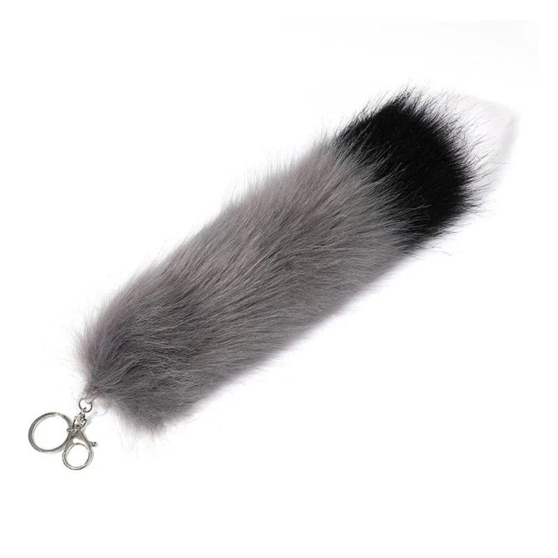 New Fashion Wolf Tail Fur Keychain – Unisex Car Keyring & Bag Charm Accessory Gift