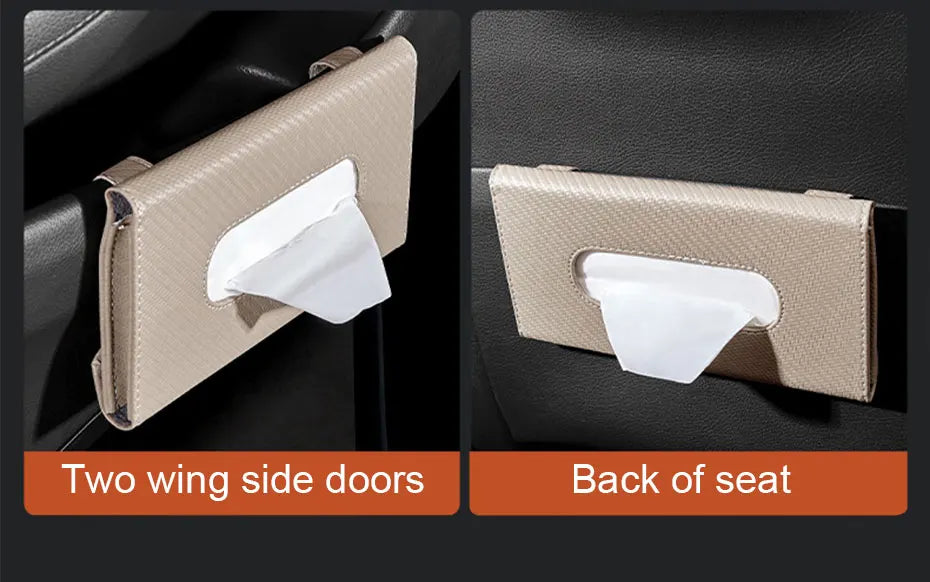 SEAMETAL Car Sunshade Tissue Box – Universal Auto Interior Paper Towel Storage Bag with Carbon Fiber Sun Visor Design